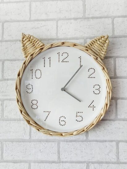 zegar ścienny kot handmade boho