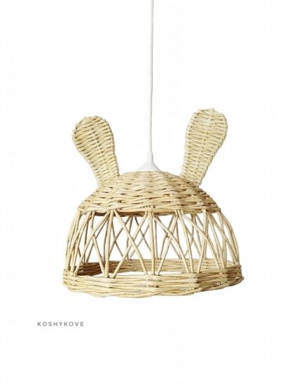 Lampa dziecięca królik uszy wisząca beż