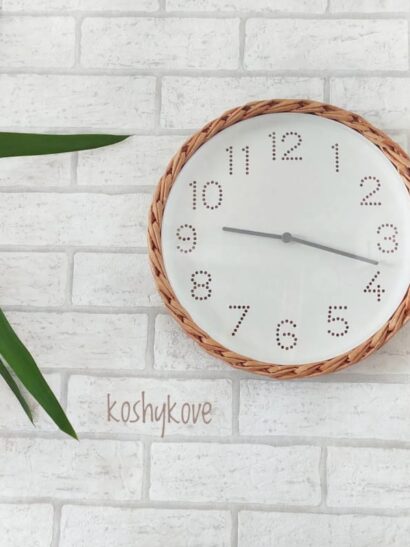 Zegar ścienny natur boho pleciony