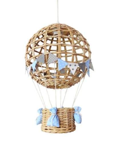 Lampa dziecięca balon handmade bez nieb groszki+szary