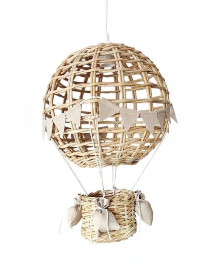Lampa dziecięca balon handmade beż len