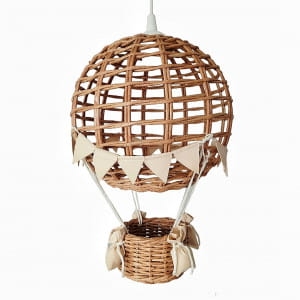 Lampa dziecięca balon handmade natur len