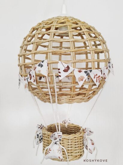 Lampa dziecięca balon handmade beż las