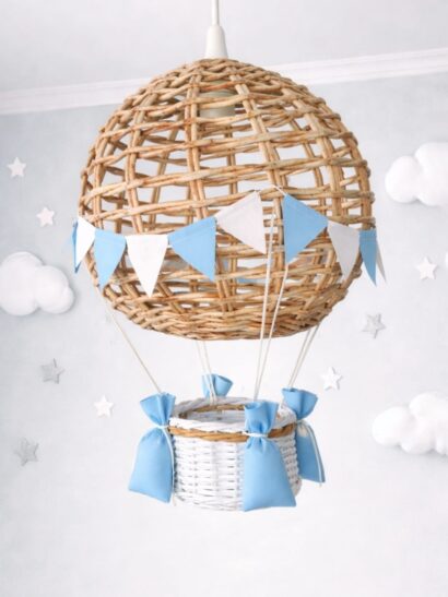 Lampa dziecięca balon natur+biały/nieb,biały