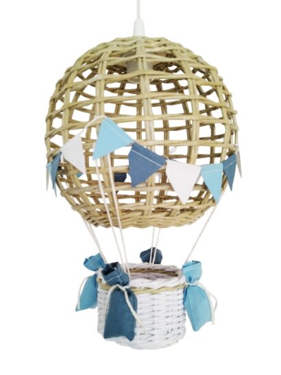 Lampa dziecięca balon biały+beż/3 kol niebieski